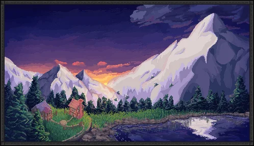 Mountain background artwork for the Apotheosis World Tier menu